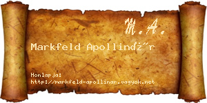 Markfeld Apollinár névjegykártya